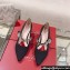Roger Vivier Heel 4.5cm Bouquet Flower Babies Pumps in Satin Black 2024