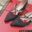 Roger Vivier Heel 4.5cm Bouquet Flower Babies Pumps in Satin Black 2024