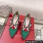 Roger Vivier Heel 8.5cm Bouquet Flower Babies Pumps in Satin Green 2024