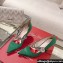 Roger Vivier Heel 8.5cm Bouquet Flower Babies Pumps in Satin Green 2024