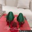 Roger Vivier Heel 8.5cm Bouquet Flower Babies Pumps in Satin Green 2024