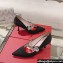 Roger Vivier Heel 8.5cm Bouquet Flower Babies Pumps in Satin Black 2024
