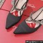 Roger Vivier Heel 8.5cm Bouquet Flower Babies Pumps in Satin Black 2024