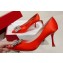 Roger Vivier Heel 8.5cm RV Bouquet Strass Buckle Pumps in Satin Red 2024