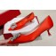Roger Vivier Heel 4.5cm RV Bouquet Strass Buckle Pumps in Satin Red 2024