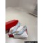 Roger Vivier Heel 4.5cm RV Bouquet Strass Pearl Buckle Pumps in Satin Gray Blue 2024