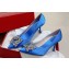 Roger Vivier Heel 8.5cm RV Bouquet Strass Buckle Pumps in Satin Blue 2024
