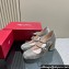 Roger Vivier Heel 8cm Trés Vivier Strass Buckle Mini Babies Ballerinas in Glitter Gray 2024