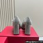 Roger Vivier Heel 8cm Trés Vivier Strass Buckle Mini Babies Ballerinas in Glitter Gray 2024
