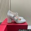 Roger Vivier Heel 8cm Trés Vivier Strass Buckle Mini Babies Ballerinas in Glitter Silver 2024