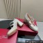 Roger Vivier Heel 8cm Trés Vivier Strass Buckle Mini Babies Ballerinas in Glitter Beige 2024