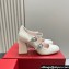 Roger Vivier Heel 8cm Trés Vivier Strass Buckle Mini Babies Ballerinas in Patent Leather White 2024