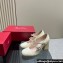 Roger Vivier Heel 8cm Trés Vivier Strass Buckle Mini Babies Ballerinas in Patent Leather White 2024