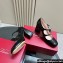 Roger Vivier Heel 8cm Trés Vivier Strass Buckle Mini Babies Ballerinas in Patent Leather Black 2024