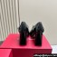 Roger Vivier Heel 8cm Trés Vivier Strass Buckle Mini Babies Ballerinas in Patent Leather Black 2024