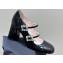 Roger Vivier Heel 8cm Trés Vivier Strass Buckle Mini Babies Ballerinas in Patent Leather Black 2024