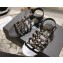 Chanel Lambskin CC Logo Chain Sandals Black 2024