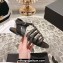 Chanel Lambskin CC Logo Chain Sandals Black 2024