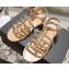 Chanel Lambskin CC Logo Chain Sandals Beige 2024