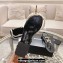 Chanel Heel 3cm Lambskin Crystal and Pearl Thong Sandals Black 2024