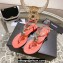 Chanel Heel 3cm Lambskin Crystal and Pearl Thong Sandals Pink 2024