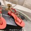 Chanel Heel 3cm Lambskin Crystal and Pearl Thong Sandals Pink 2024