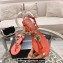 Chanel Heel 3cm Lambskin Crystal and Pearl Thong Sandals Pink 2024