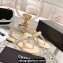 Chanel Heel 3cm Lambskin CC Logo and Pearl Thong Sandals Beige 2024