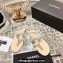 Chanel Heel 3cm Lambskin CC Logo and Pearl Thong Sandals White 2024
