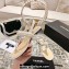 Chanel Heel 3cm Lambskin CC Logo and Pearl Thong Sandals White 2024