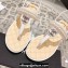 Chanel Heel 3cm Lambskin CC Logo and Pearl Thong Sandals White 2024