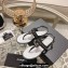 Chanel Lambskin CC Logo Chain Thong Sandals Black 2024