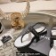 Chanel Lambskin CC Logo Chain Thong Sandals Black 2024