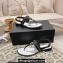 Chanel Lambskin CC Logo Chain Thong Sandals Black 2024