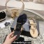 Chanel Lambskin CC Logo Chain Thong Sandals Beige 2024