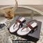 Chanel Lambskin CC Logo Chain Thong Sandals Brown 2024