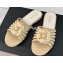 Chanel Lambskin tubular Mules with Camellia Beige 2024