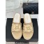 Chanel Lambskin tubular Platform Mules with Camellia Beige 2024