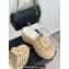 Chanel Lambskin tubular Platform Mules with Camellia Beige 2024