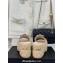 Chanel Lambskin tubular Platform Mules with Camellia Beige 2024