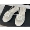 Chanel Lambskin tubular Sandals with Camellia White 2024