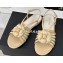 Chanel Lambskin tubular Sandals with Camellia Beige 2024