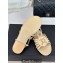 Chanel Lambskin tubular Sandals with Camellia Beige 2024
