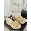 Chanel Lambskin tubular Platform Sandals with Camellia Beige 2024