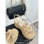 Chanel Lambskin tubular Platform Sandals with Camellia Beige 2024