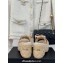Chanel Lambskin tubular Platform Sandals with Camellia Beige 2024
