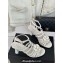 Chanel Lambskin tubular Heel Sandals with Camellia White 2024