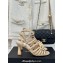 Chanel Lambskin tubular Heel Sandals with Camellia Beige 2024