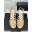Chanel Lambskin tubular Heel Sandals with Camellia Beige 2024