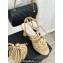 Chanel Lambskin tubular Heel Sandals with Camellia Beige 2024